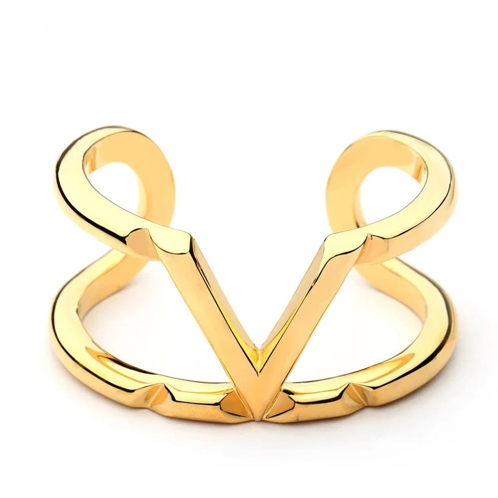 VAROLE minimalisme Bracelets creux pour femmes couleur or Punk Alphabet "V" Bracelets fête bijoux de mode