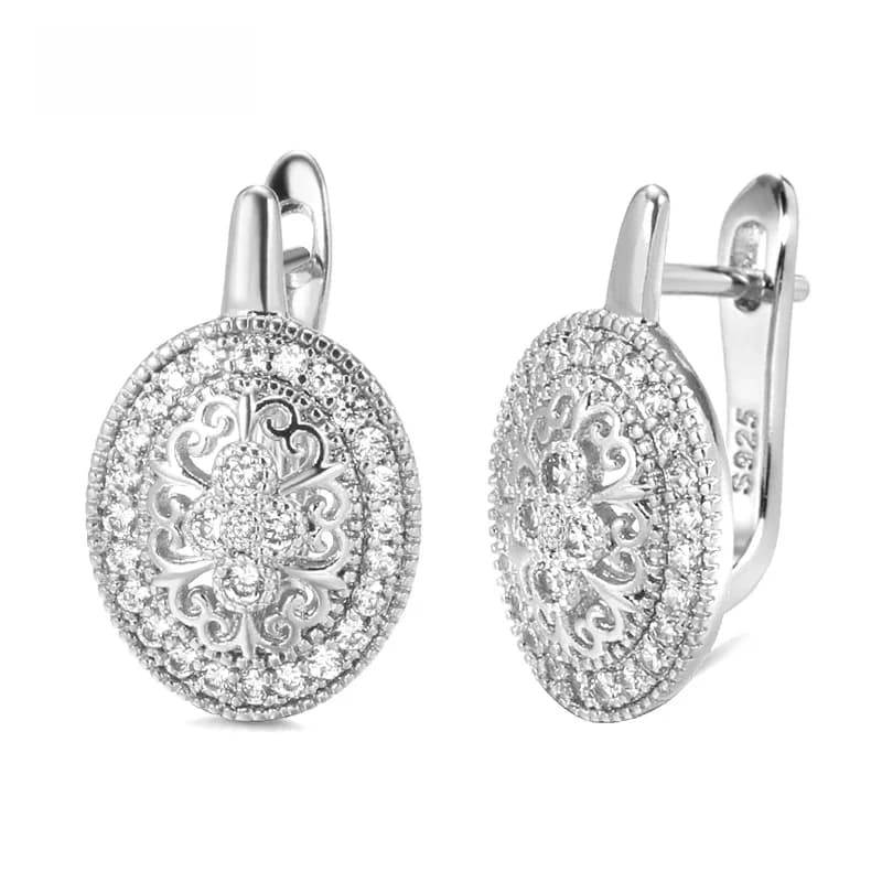 Kinel classique 925 en argent Sterling ovale naturel Zircon à la mode spinel fiançailles boucles d'oreilles pour les femmes Fien bijoux