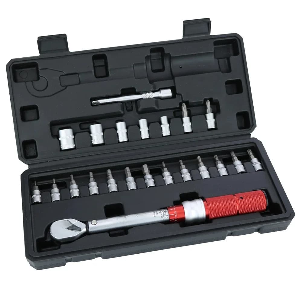 Jeu de clés dynamométriques pour réparation de vélos, outils de réparation de vélos, kit d'embouts hexagonaux et Torx, couple à cliquet, Spblown, 5-25N.m, 1/4 ", 23 pièces