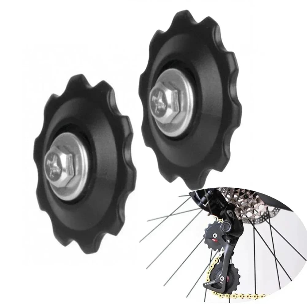 2/4 pièces 10T vtt vélos Jockey roues vélos de route de montagne arrière dérailleur Guide poulie rouleau tendeur roulement en plastique noir pièces