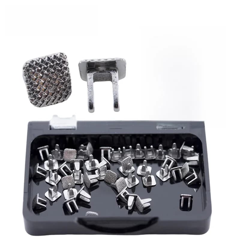 Dentst 50 pièces Pointes linguales orthodontiques dentaires, adhésives, à charnière, pour la correction des habitudes linguales, avec système de fixation à bouton