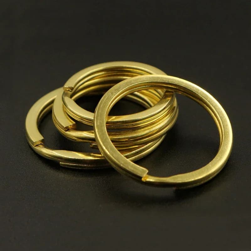 Lot de 5 anneaux brésillons en laiton massif à double boucle, 15-38 mm, connecteurs pour sacs, porte-clés, matériel de bricolage pour artisanat du cuir