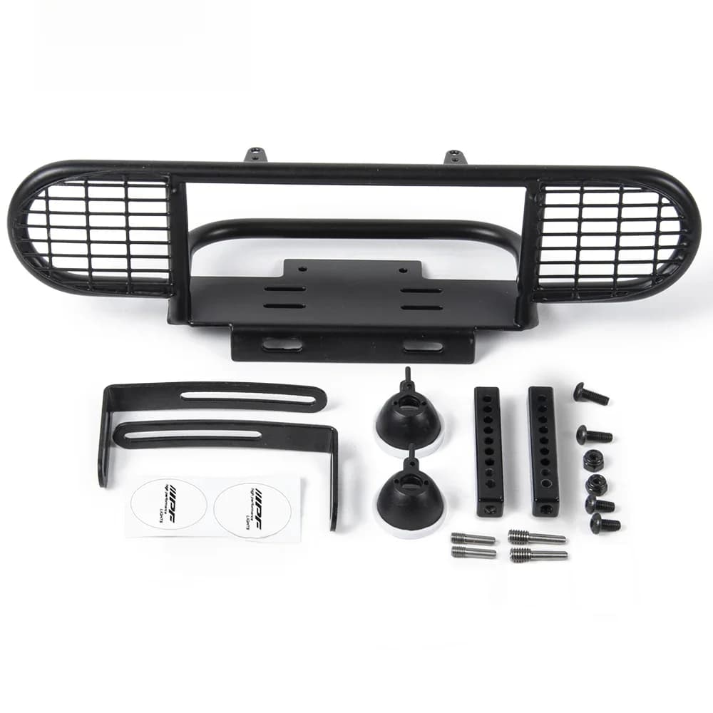 Pare-chocs avant en métal AXSPEED Camel Trophy avec abat-jour LED pour voiture RC Crawler D90 1/10, pièces de mise à niveau pour camion