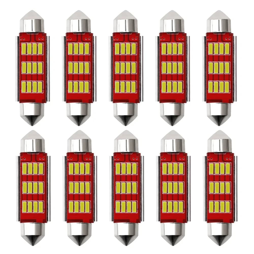 Ampoule Led Canbus C5W C10W, 4014 puces, 31mm, 36mm, 39mm, 41mm, guirlande lumineuse, dôme intérieur, lampes de lecture 6000K, blanc pur, 10 pièces