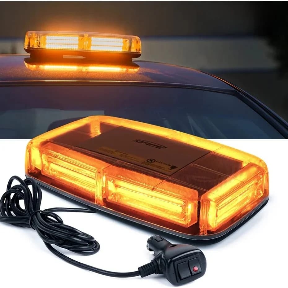 Balise stroboscopique sur le toit à LED COB, Base magnétique, voyant d'avertissement de sécurité, véhicules de Construction d'urgence, camions, voitures postales