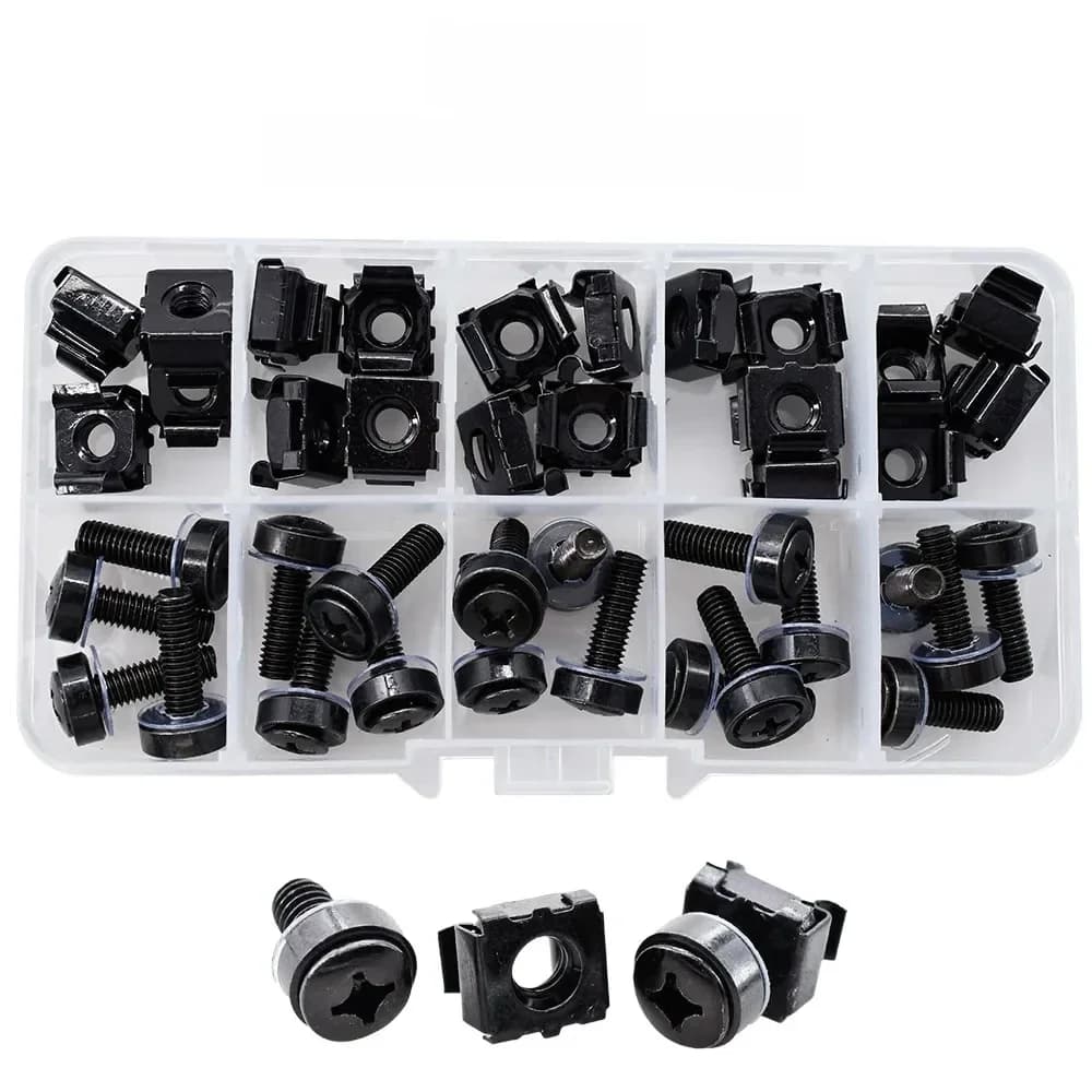 Écrou à vis en acier au carbone MeaccelerThread, noir, serveur, étagère, armoires, montage T1, WieshammKit, M5, M6