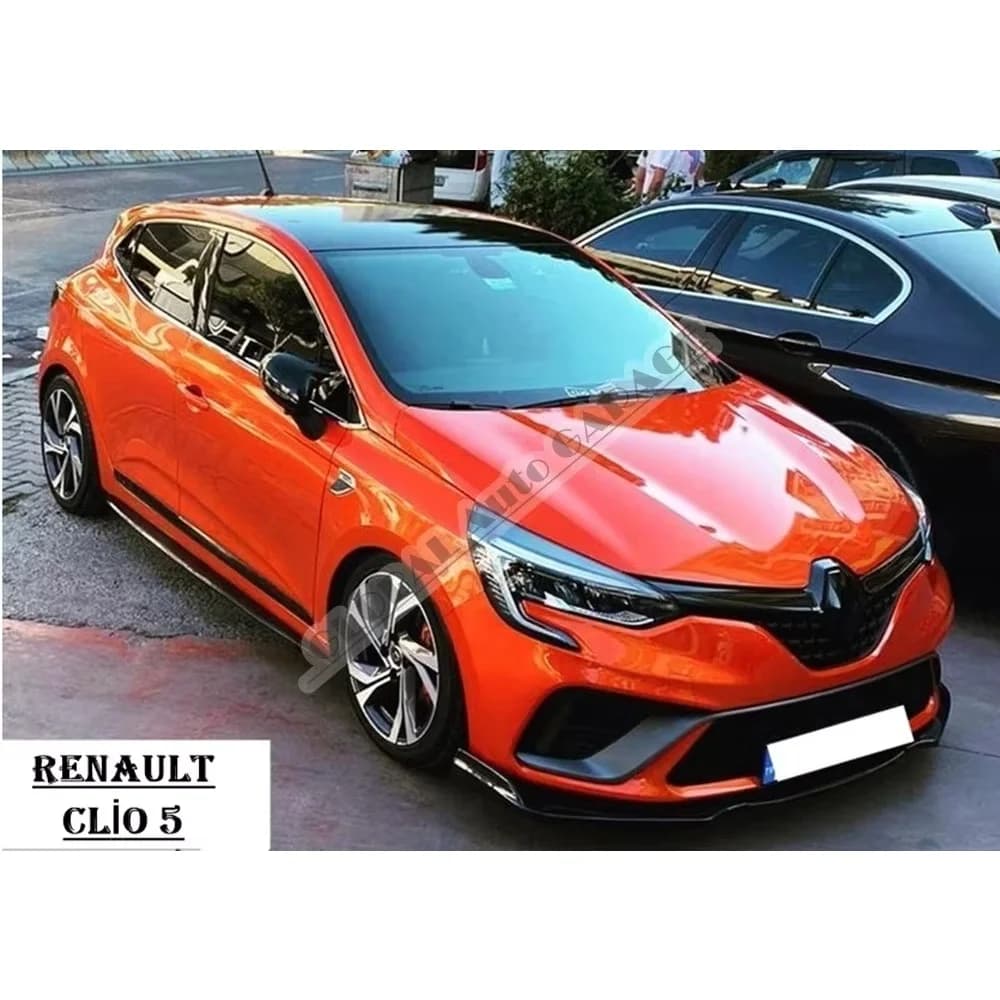 Pare-chocs avant universel pour Renault Clio 5, pare-chocs Spomicrophone, garde-boue, piano noir brillant, diffuseur séparateur, accessoires de rêves, Jules 2019-2021