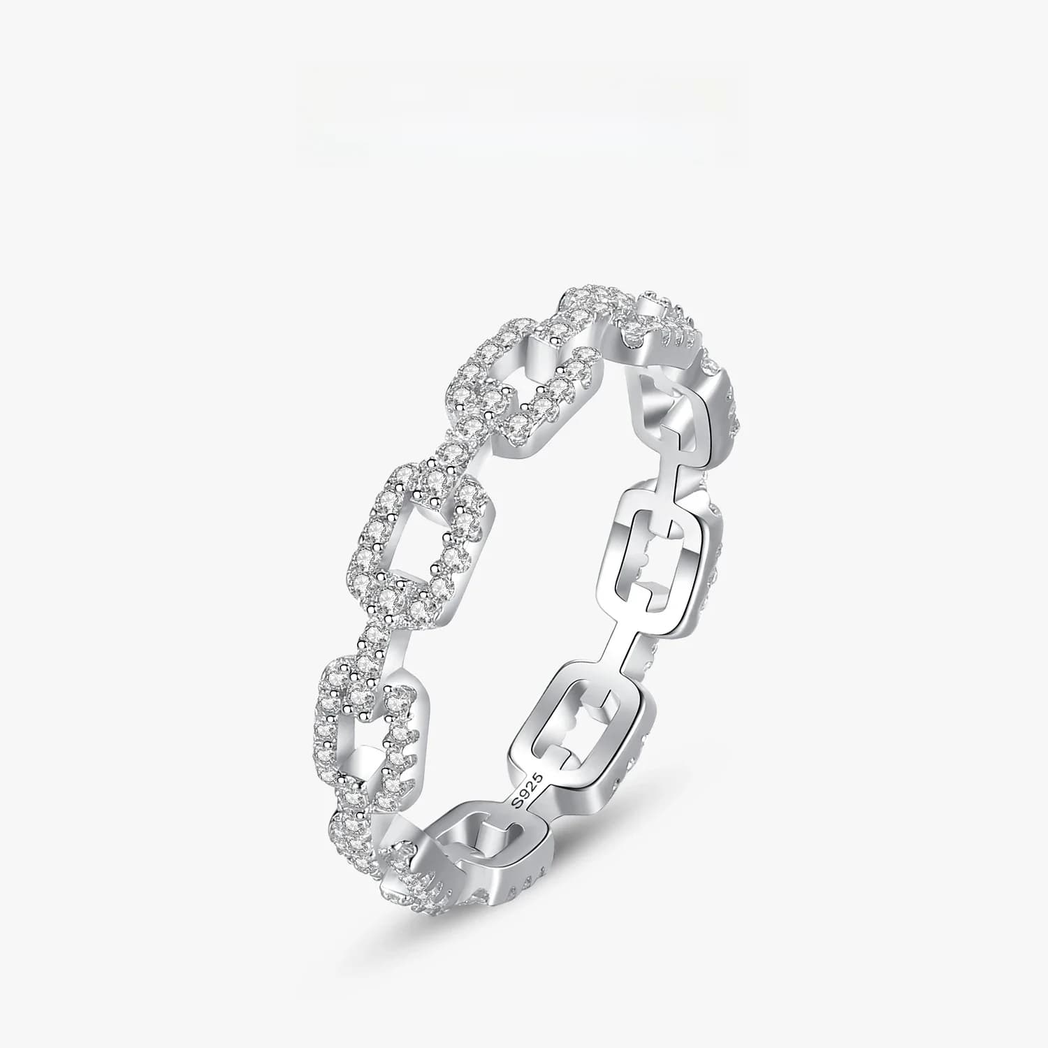 Ailmay Cadena Hueca véritable 925 en argent Sterling empilable bague à breloque pour femmes filles Anti-allergie bijoux fins cadeaux