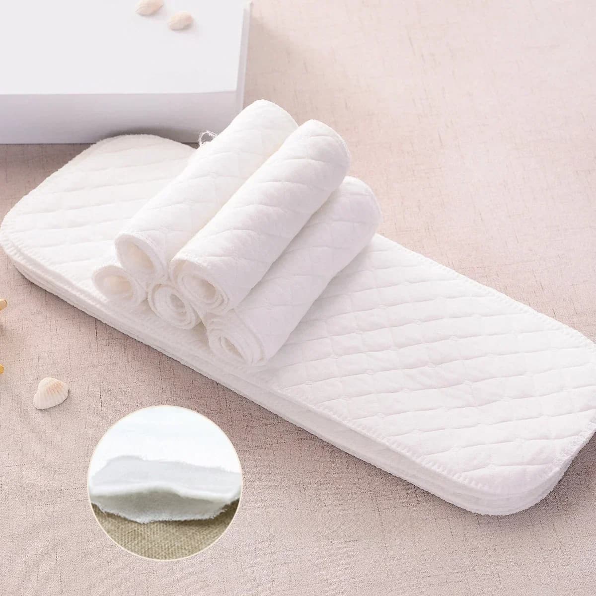 10 pièces/5 pièces de couches réutilisables pour bébé, couches écologiques lavables, inserts en coton, couches en tissu respirant pour enfants
