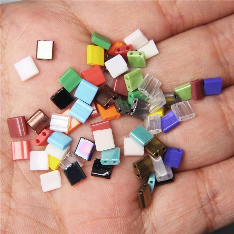 Perles de rocaille Tila en verre tchèque à Double trou mixte, perles d'espacement amples pour la fabrication de bijoux, accessoires de boucles d'oreilles