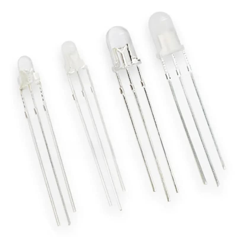 100 PCS/LOT LED 3mm 5mm Diode électroluminescente ronde diffuse mat eau clair rouge et vert deux couleurs Anode commune cathode LED Dio