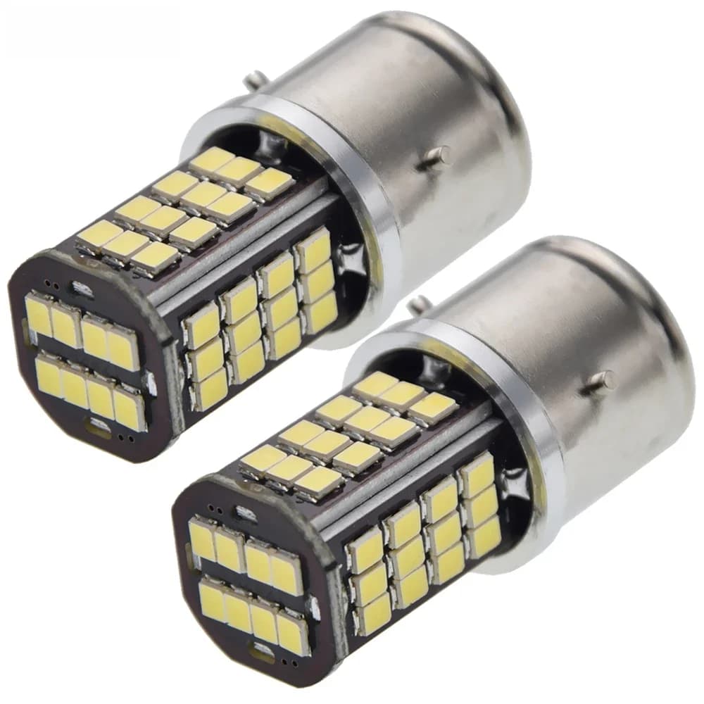 Ampoule de phare antibrouillard pour motocyclette BA21S 6000K, 2x LED, phare de voiture classique, Scooter, cyclomoteur, Vintage, 6v, 12v, 24v
