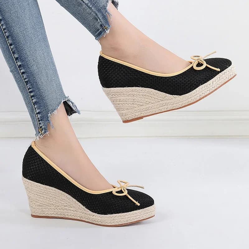 Mode talons hauts femmes chaussures de fête marque femmes chaussures à semelles compensées dames élégantes pompes décontracté femme compensées grande taille 42 A3546