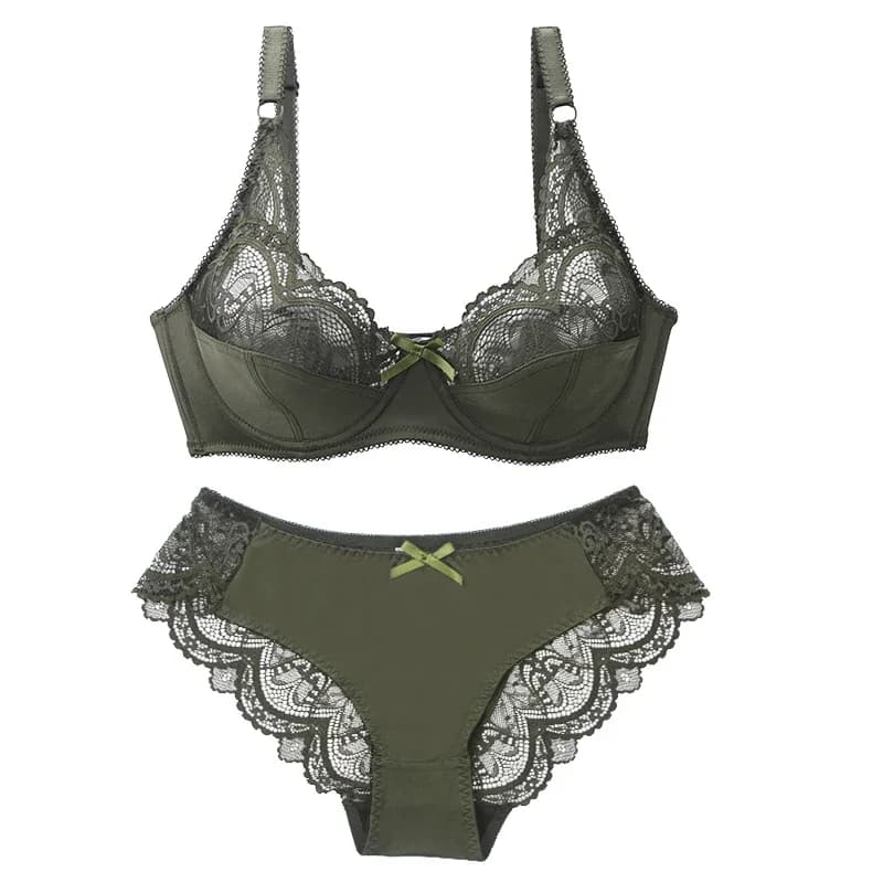 Lingerie sexy en dentelle pour femmes, grande taille, optique fine transparente, ensembles de soutien-gorge BCDE, sous-vêtements respirants, culottes, slips