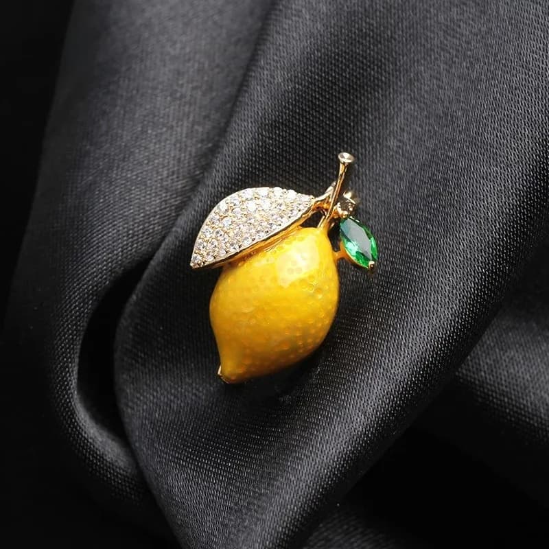 Broches en émail jaune citron pour femmes, broche décontractée Orange pour fête de mariage, cadeaux