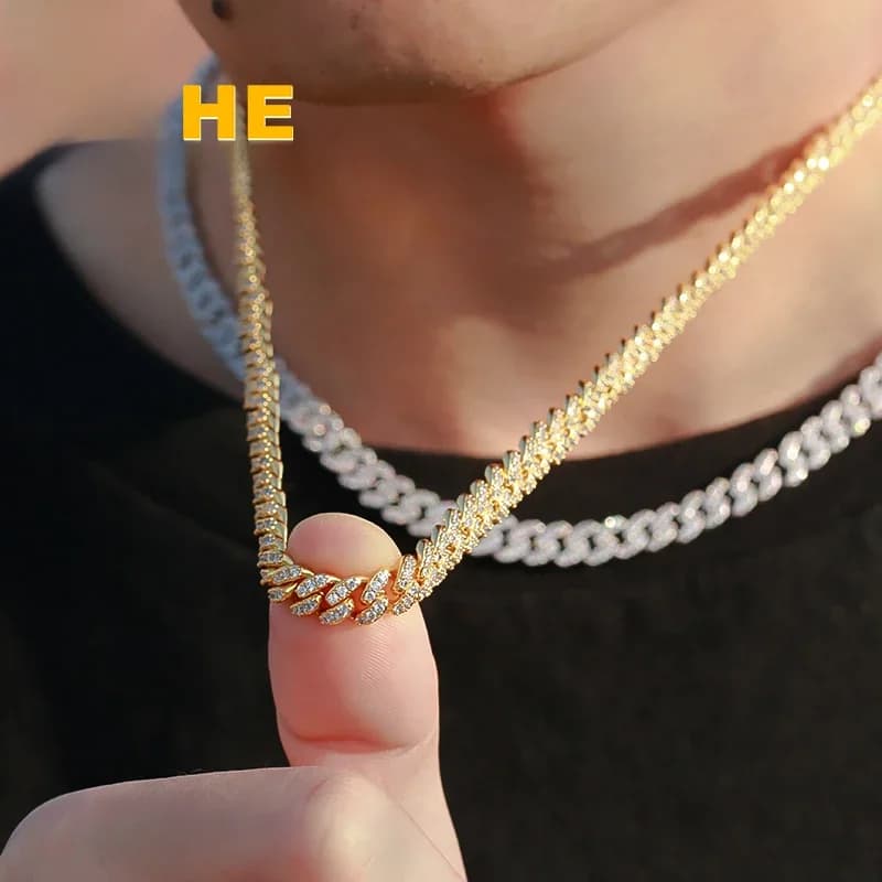 Collier chaîne cubaine Miami tendance TUHE 6mm 8mm de largeur pour femmes et hommes, bijoux hip-hop en cuivre et zircon cubique, idéal pour les fêtes