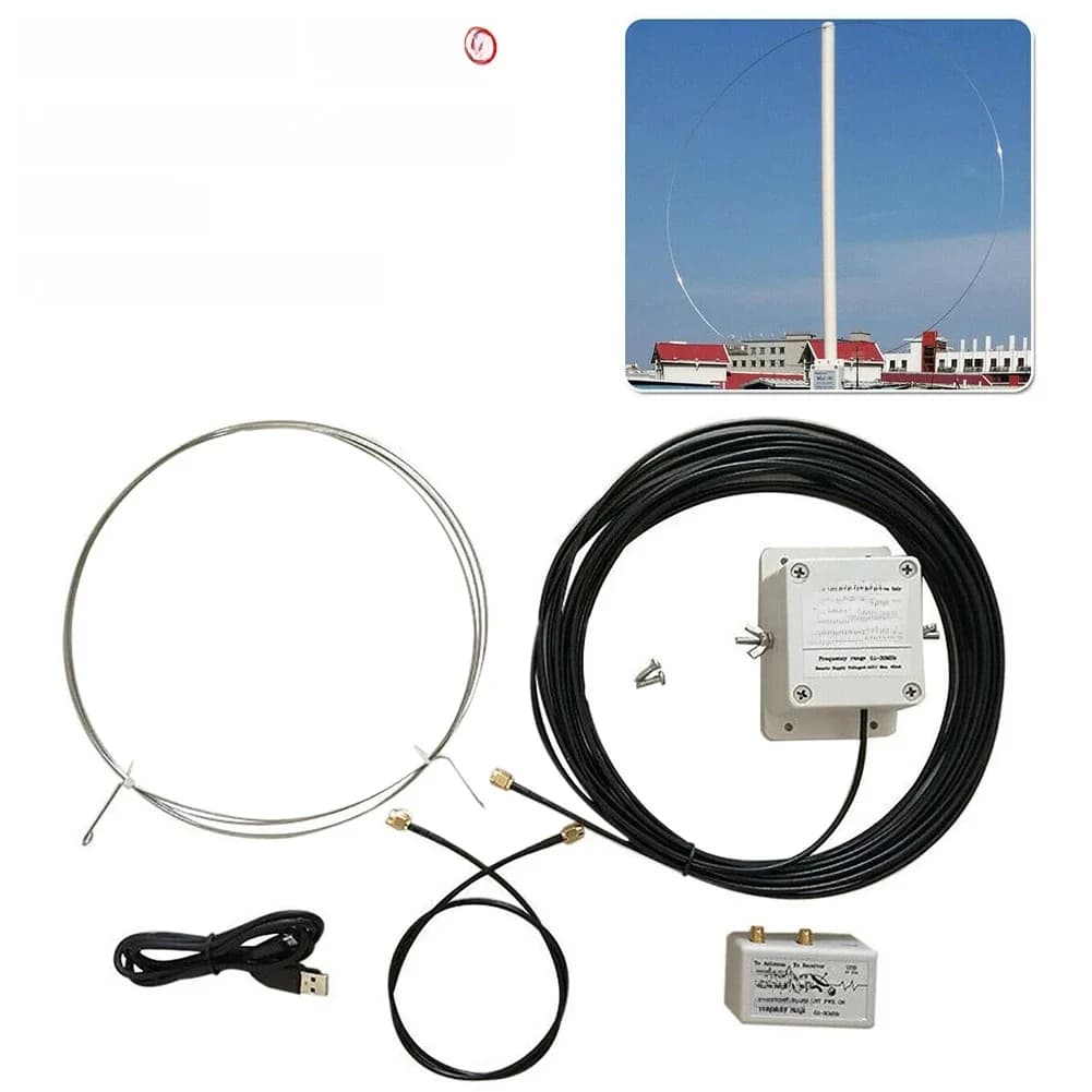 Antenne de réception Active annulaire MLA-30 + plus 0.5-30MHz, antenne à boucle SDR moyenne et courte à faible bruit, antenne Radio à ondes courtes MLA30