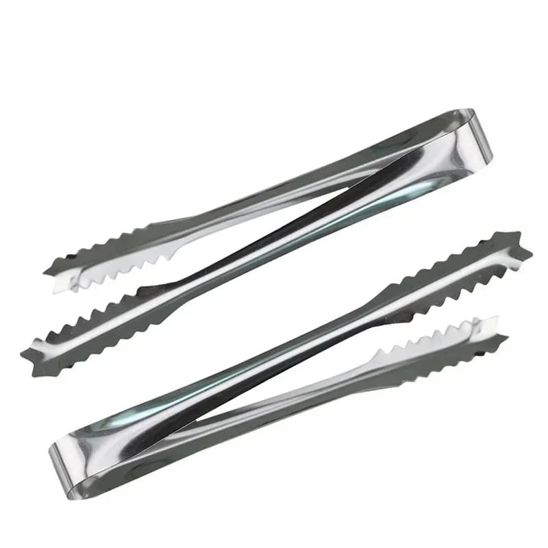 Pince à glace en acier inoxydable, outil de cuisine 15cm/19cm, pour Barbecue, Bar de fête, Clip pour pain, nourriture, pince à glace