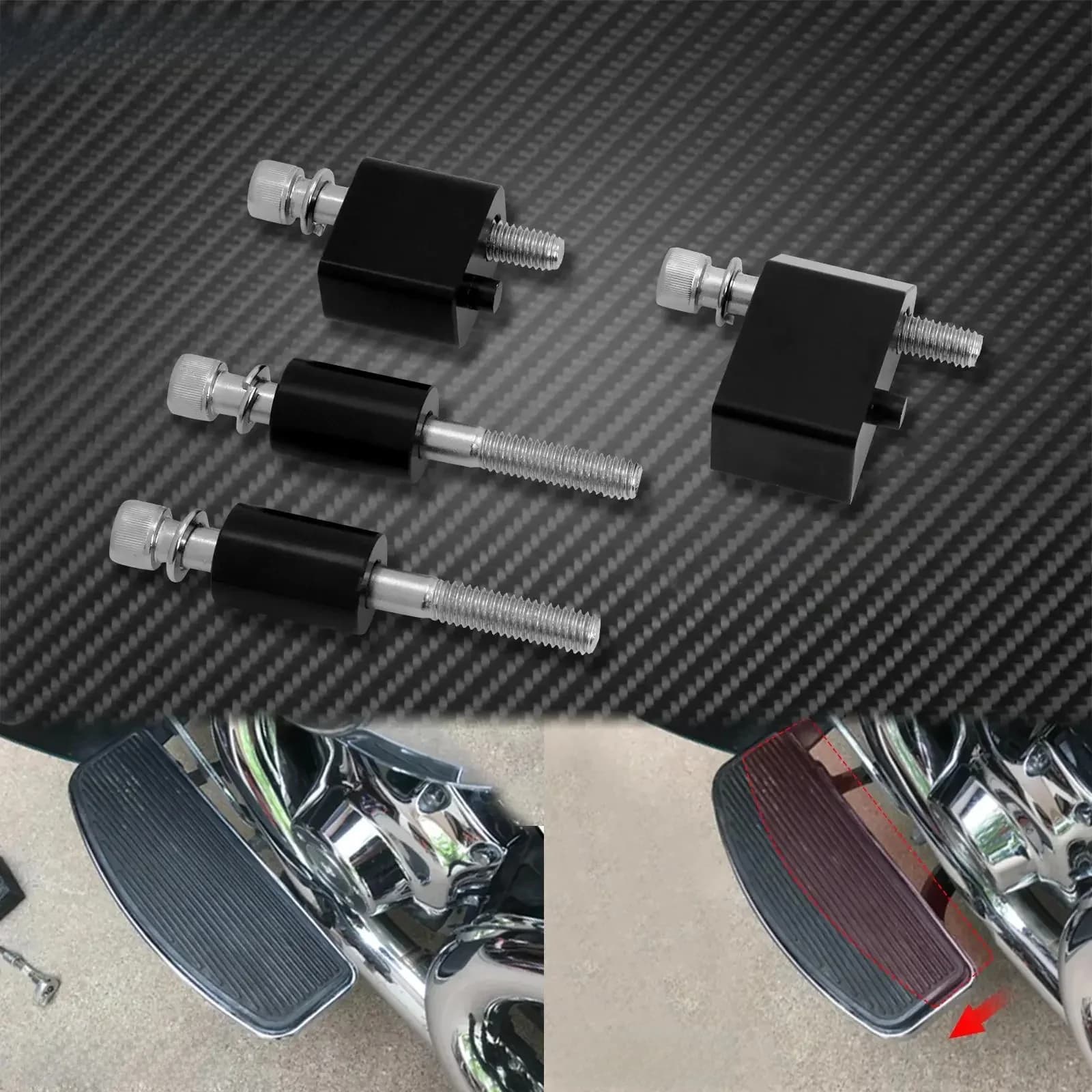 Kit d'entretoise d'extension de plancher avant de moto 1-1/4 pouces, noir pour Harley Touring Road King Street Electra Glide 09-2021