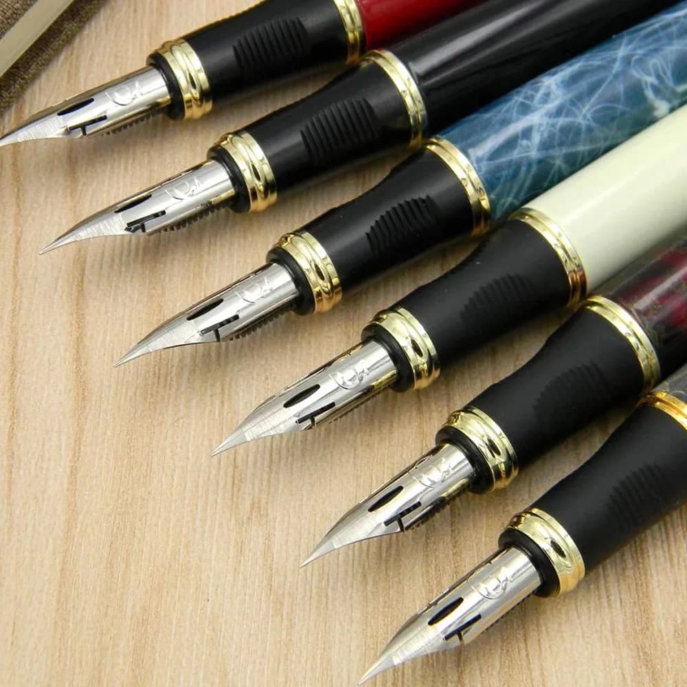 JINHAO 450 G NIB métal doré calligraphie modifiée corps rond corps de fleur stylo plume anglais