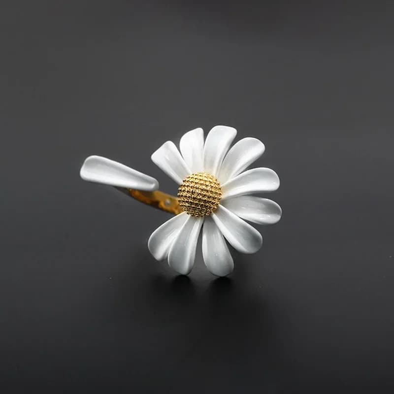 Bagues d'ouverture Vintage en émail blanc pour femmes, fleur de marguerite, élégantes et simples, bijoux cadeaux de fête, nouvelle collection printemps