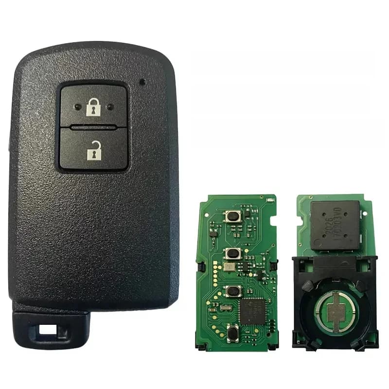 CN 007158 Clé à 2 boutons de rechange pour télécommande intelligente Toyota Yaris Auris BA7EQ P1 88 puce DST-AES 433MHz 89904-0D130, Go sans clé