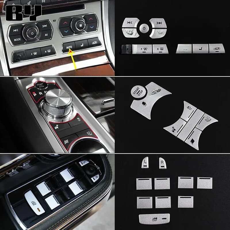 Panneau de changement de vitesse central de voiture en alliage d'aluminium, couvercles de boutons, autocollants de garniture, accessoires intérieurs, guitXF, 2012-2015