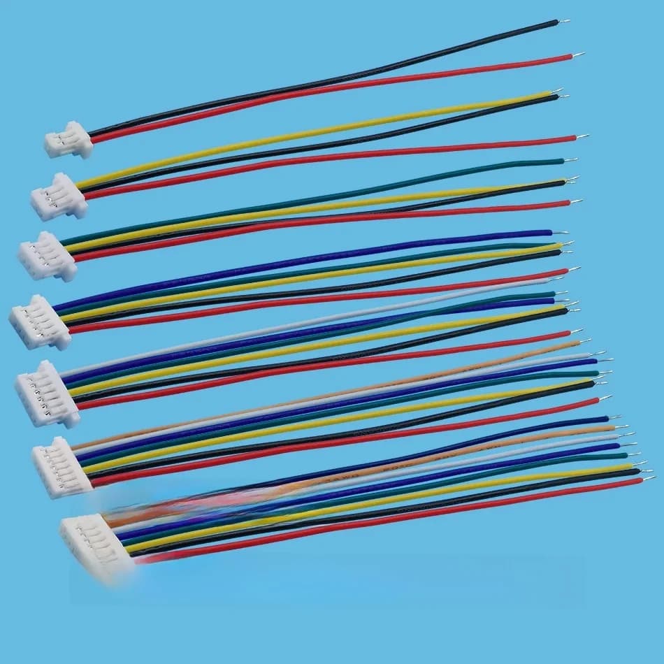10 pièces JST SH1.0 pas 1.0mm 2P 3P 4P 5P 6P 7P 8 broches prise Jack femelle unique connecteur de câble électronique longueur 10cm 28AWG