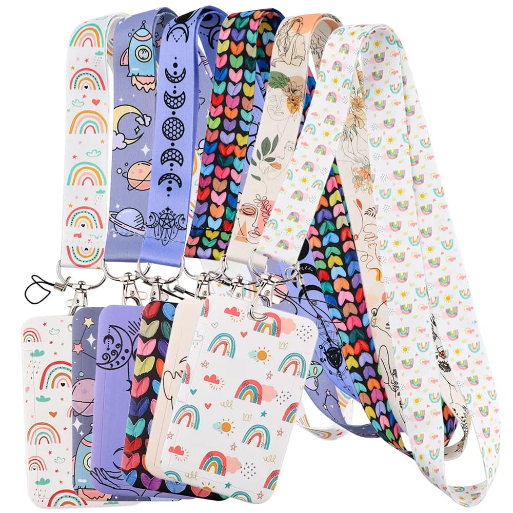 DZ1276 nouveau arc-en-ciel sangle de cou lanière pour clés carte d'identité gymnase sangles de téléphone portable USB porte-badge bricolage accrocher corde Lariat lanière