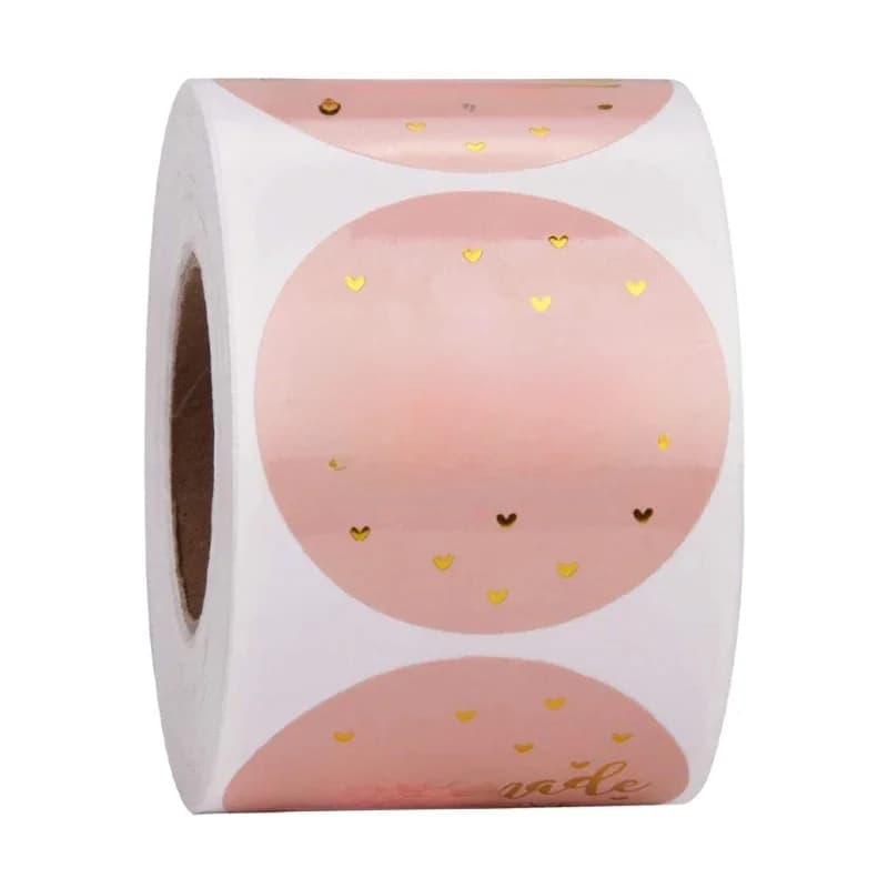 Autocollants en papier Kraft faits à la main avec amour, étiquettes adhésives rondes de 25mm, décoration de pâtisserie, de mariage, de fête, 50 à 500 pièces