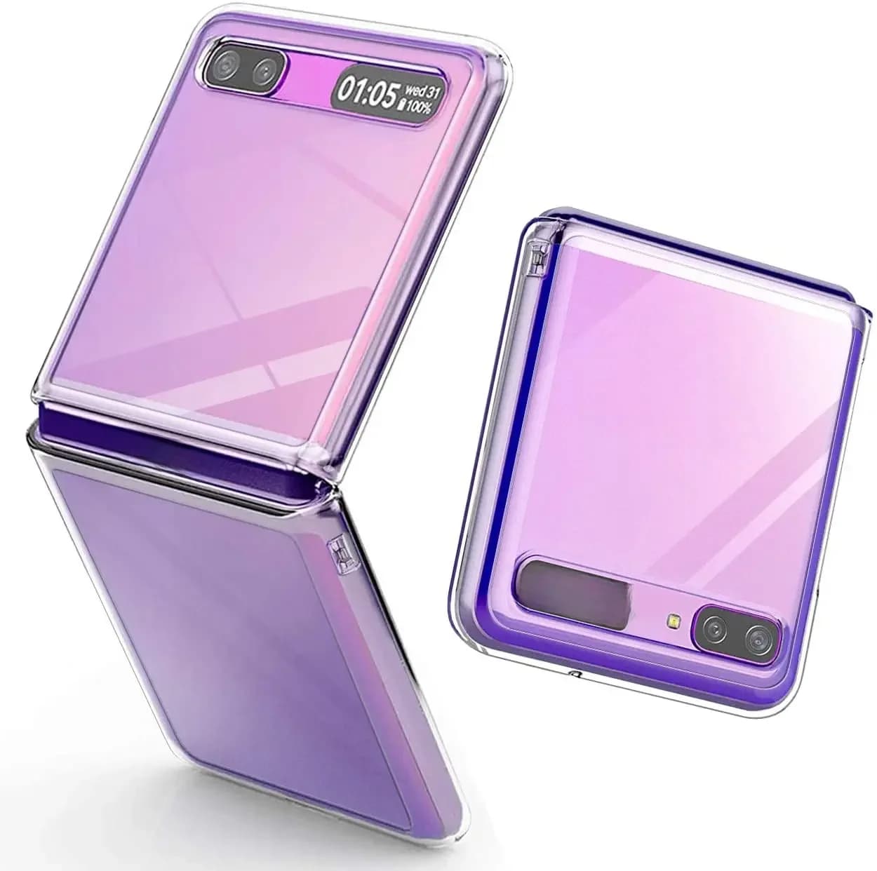 Coque de protection rigide antichoc en PC transparente et fine pour Samsung Galaxy Z Flip 7 6 4 3 Flip2 Z Flip