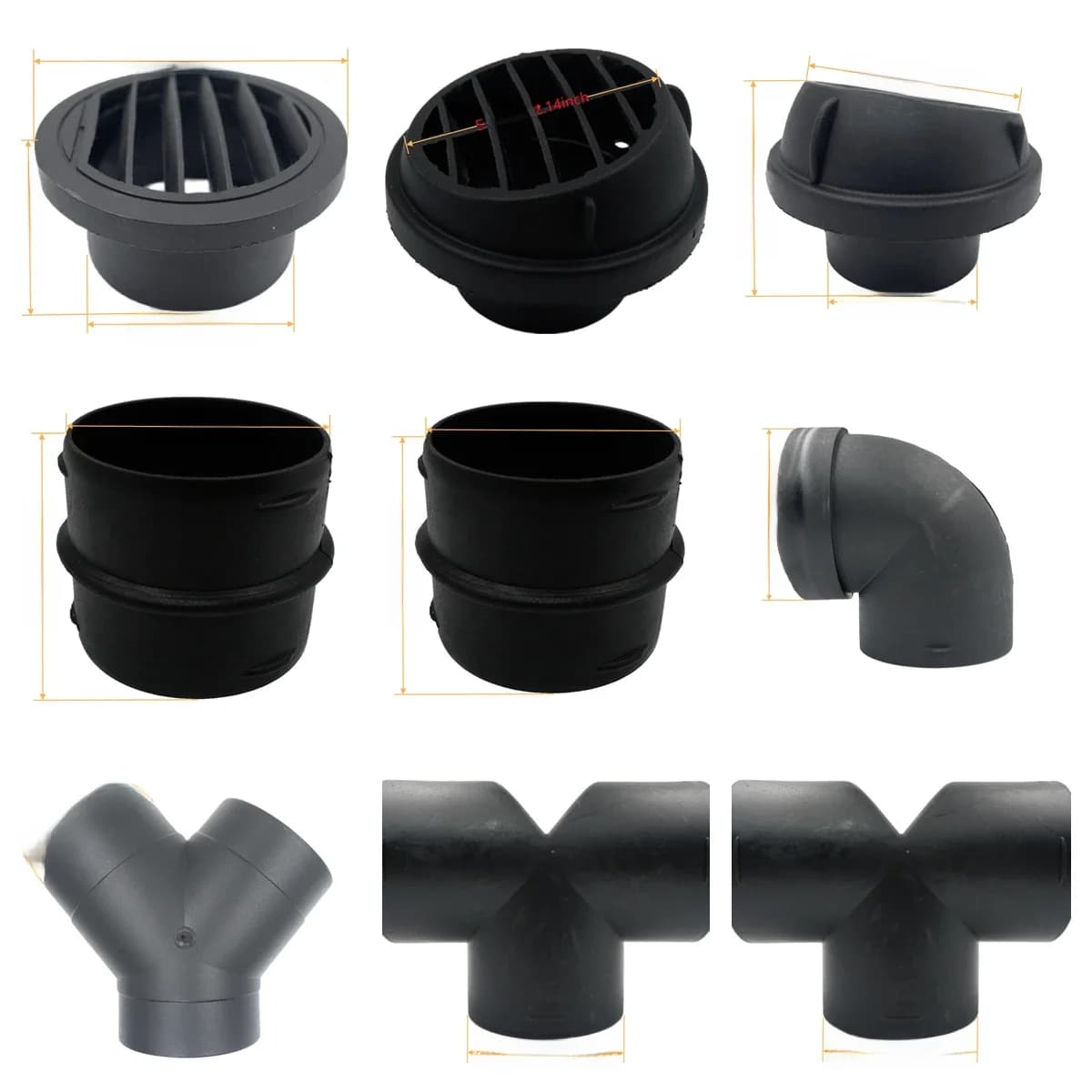 Conduit de ventilation Y T L, pièce plate, tuyau coudé, connecteur de jonction d'échappement pour chauffage de stationnement Diesel Webasto Eberspaecher