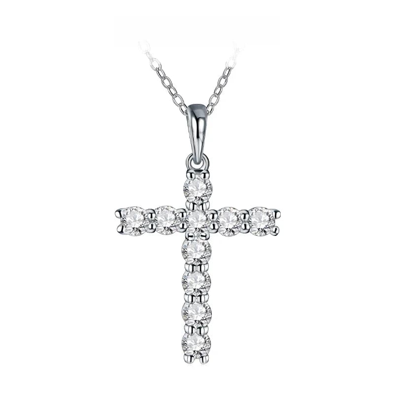 Dream Agems-Collier pendentif croix fait main pour femme, Moissanite, Argent regardé 925 massif, Bijoux de luxe pour fiançailles, Noël