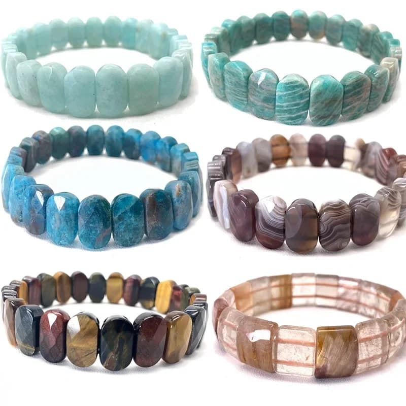 Bracelet en perles de pierre naturelle Œil de tigre Onyx Turquoises Quartz Cristal, Bijoux DIY, Bracelets énergétiques, Bracelets extensibles à chaîne