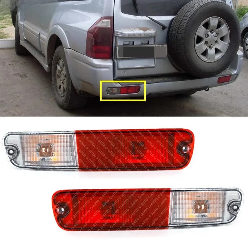 Enquêter arrière de pare-chocs pour Mitsubishi Pajero Montero, réflecteur de feu arrière, lampe de signalisation avec ampoule, V73, V75, V77, 2003, 2004, 2005, 2006, 2007