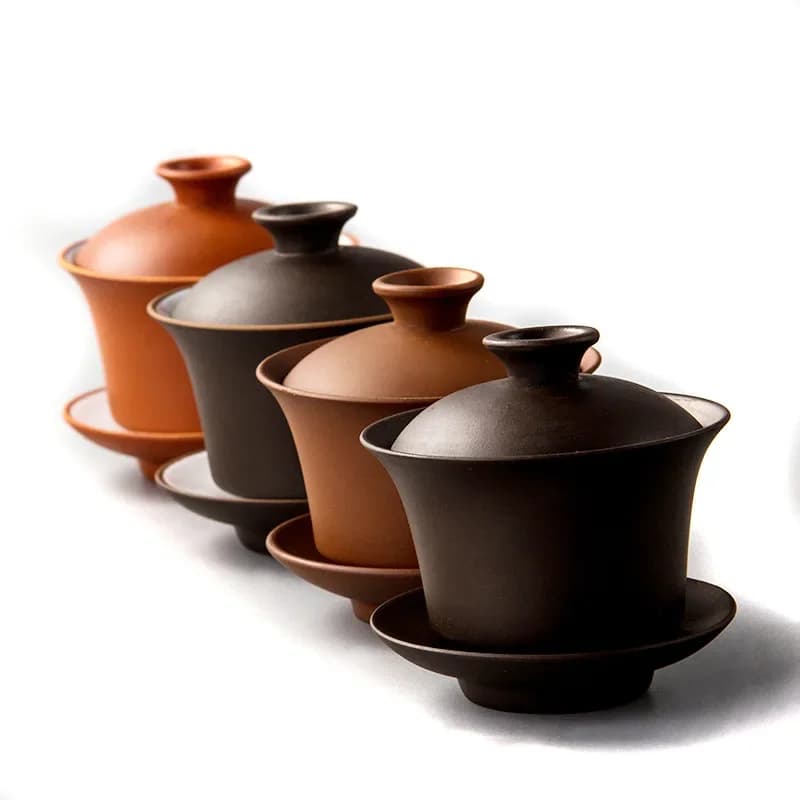 Tasse à thé chinoise Gaiwan en argile violette, tasse à thé élégante, tasse à thé Mickey en couvercle, soucoupe à thé, haute qualité
