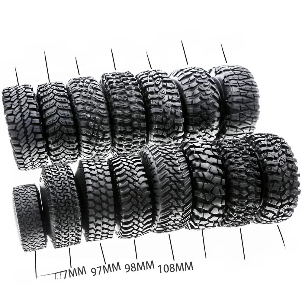 Pneus Roches en Caoutchouc de 1.9 Pouces, pour 1:10 RC Rock inoler TRtage Bronco D90 D110 Axial scx10 90046 RCversiCC01 TF2, 2 Pièces