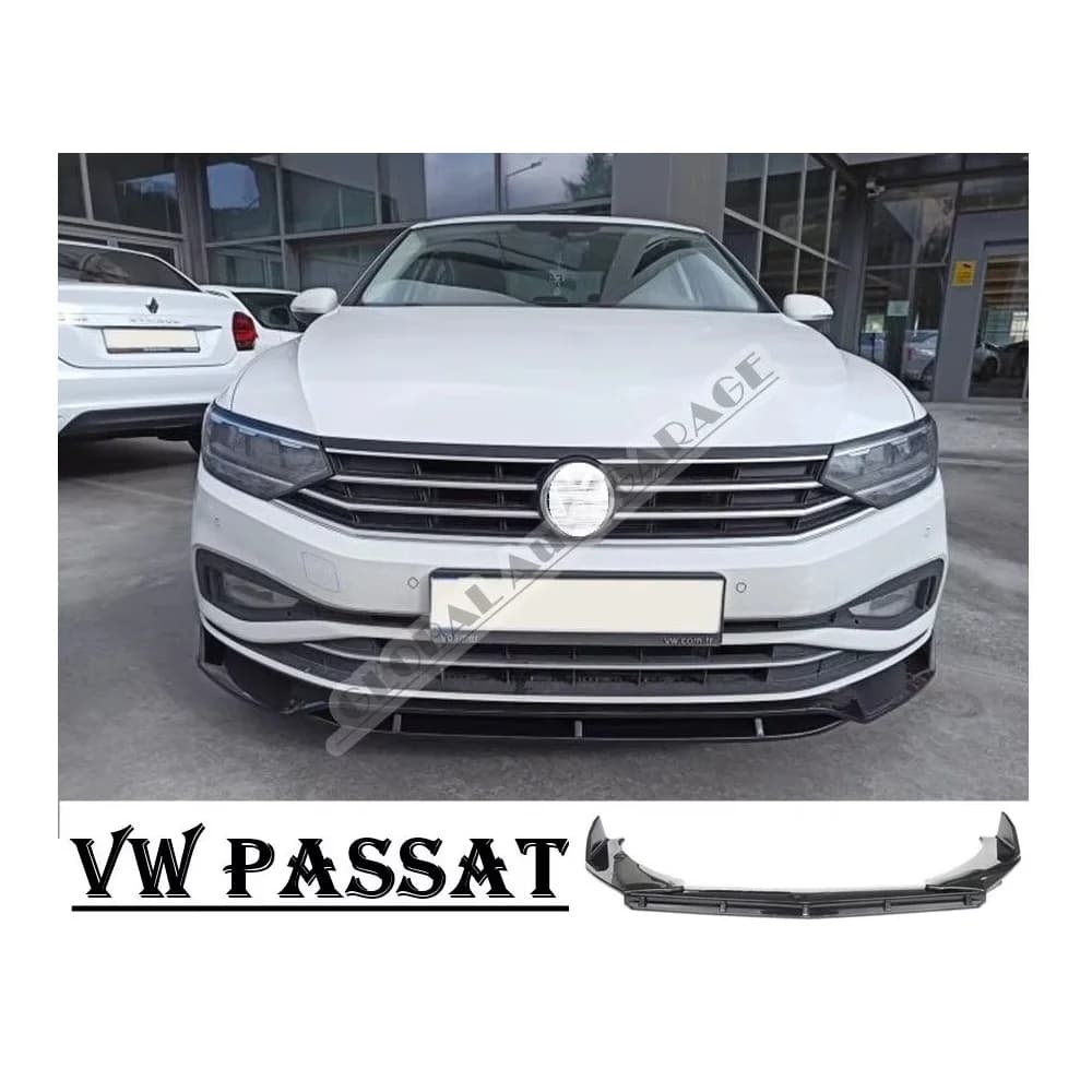 Lame de pare-choc avant pour VOLKSWAGEN PASSAT B7, 2008 – 2014, accessoire de voiture, Piano, noir brillant, diffuseur de séparation, aileron universel