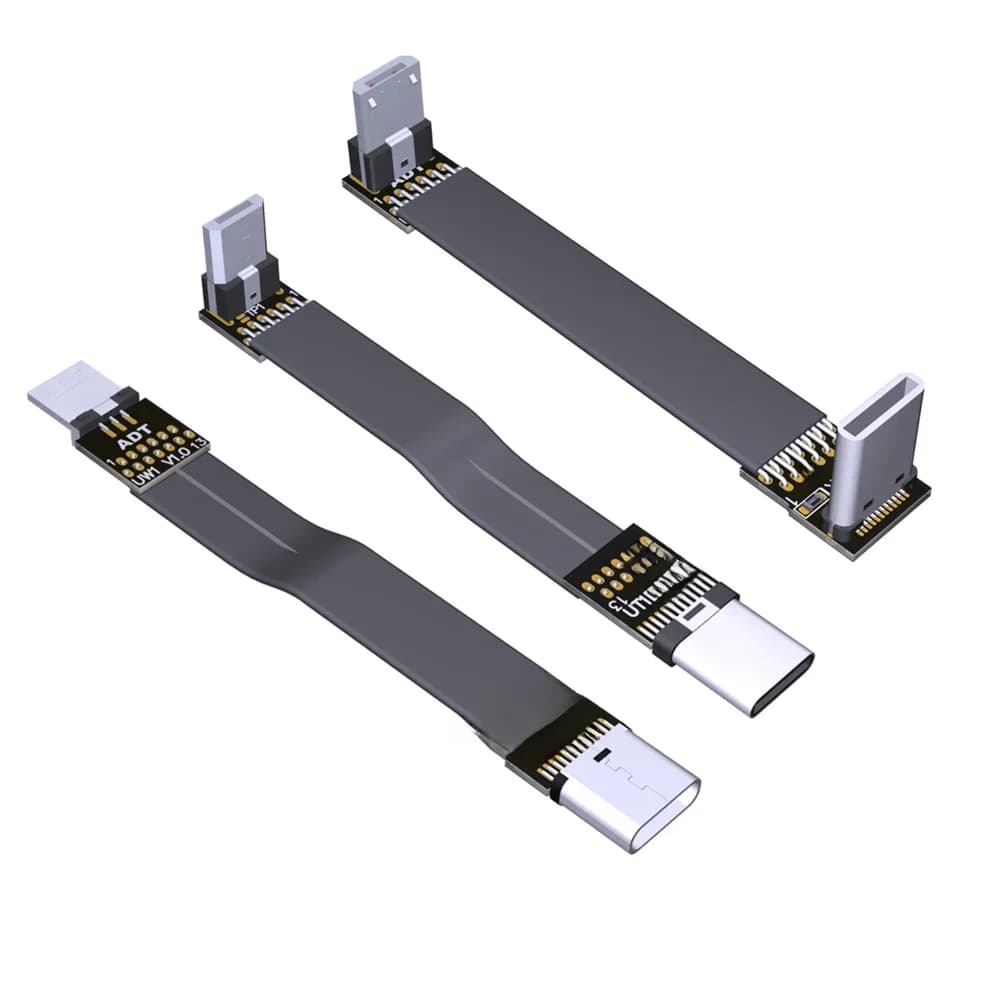 FPV Micro USB 2.0 type-c adaptateur 90 degrés 3cm-300cm, câble plat FPC pour la photographie aérienne Multicopter