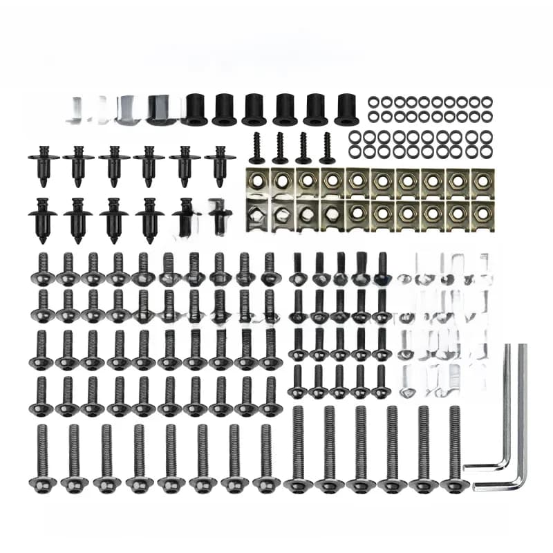 Boulons de carénage de carrosserie de pare-brise de moto en acier inoxydable, vis pour Honda, Yamaha, Kawasaki, Suzuki, BMW, DucSau, 216 pièces