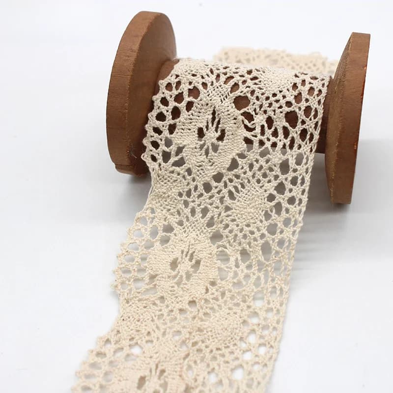 Ruban en dentelle de coton beige, 8.5cm de large, 2yards/lot, garnitures en dentelle beige, artisanat de scrapbooking de mariage bricolage, patchwork fait à la main, ornements de gril