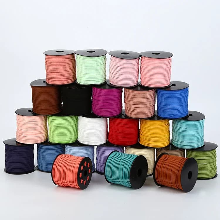 Cordon tressé plat en Faux daim, 5 mètres/lot, 2.6mm, velours coréen, cuir, fil fait à la main, pour bricolage, fournitures de fabrication de bijoux