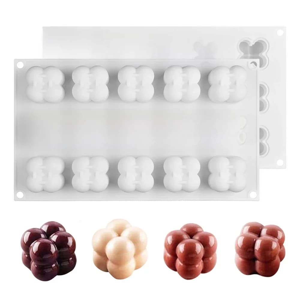 6/15 cavités Mini 3D Cube cuisson Mousse gâteau moule Silicone carré bulle Dessert moules cuisine ustensiles de cuisson bougie plâtre moule