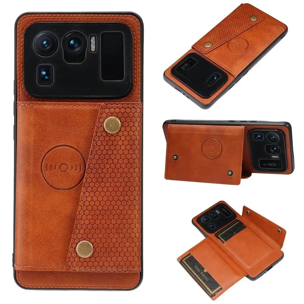 Pour Xiaomi Mi11 Ultra Poco X7 F6 X6 Pro X5 C65 étui arrière en cuir pour carte Mi 11 Ultra couverture à rabat aimant pare-chocs Capa M5s F5 M6 X 7 5G