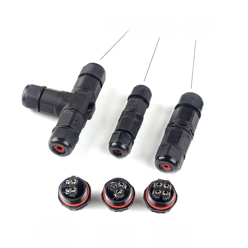 Connecteur étanche IP68 de type assemblé pour fils et câbles, connecteur rapide 2/3/4 broches, connecteur scellé pour éclairage LED extérieur