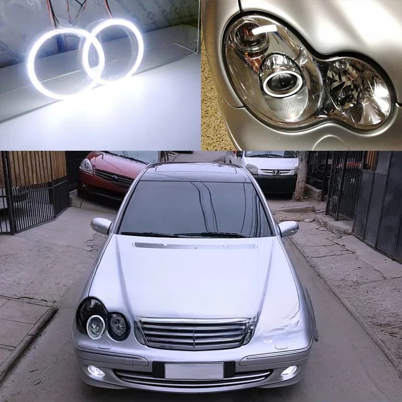 Anneaux Halo yeux d'ange Led COB Ultra lumineux, pour Mercedes Benz classe C W203 C230 C320 C350 C55 C32 2001 – 2005 2006 2007