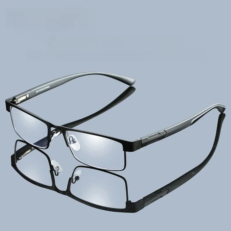 Lunettes de lecture carrées pour hommes, monture en métal, loupe en résine transparente, lunettes optiques presbytes + 0.5 + 0.75 + 1.25 + 1.75 + 6.0
