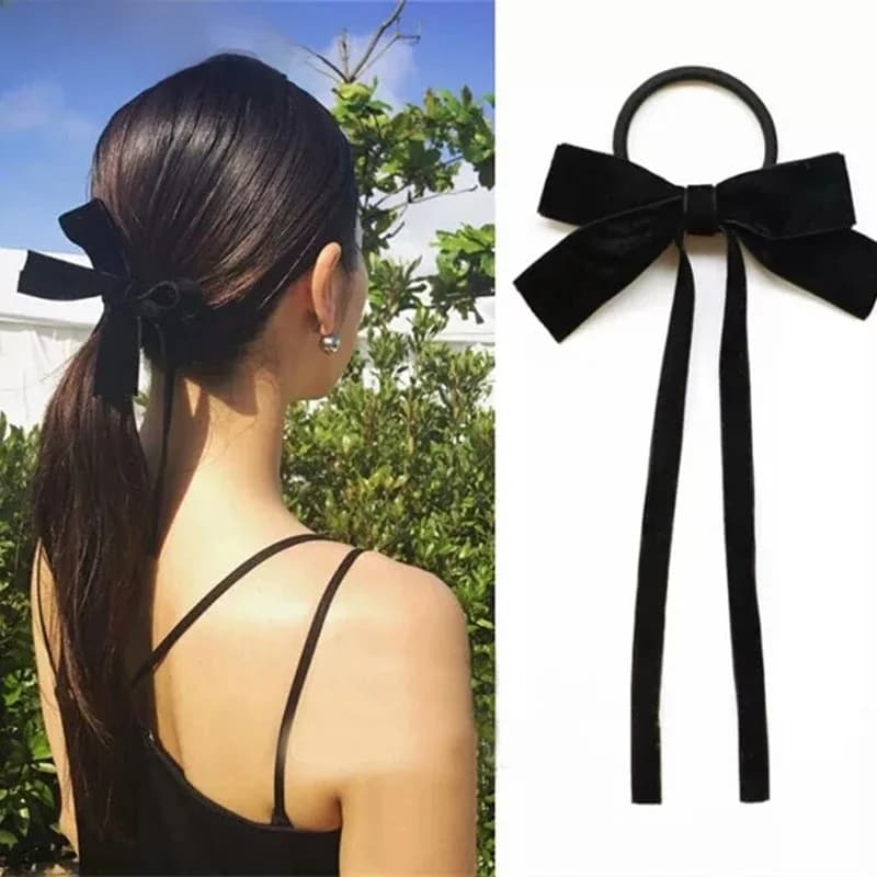 Lystrmec-Épingle à Cheveux en Velours avec Nministériels d, Long Ruban, Accessoire de Coiffure pour Femme et Fille Douce