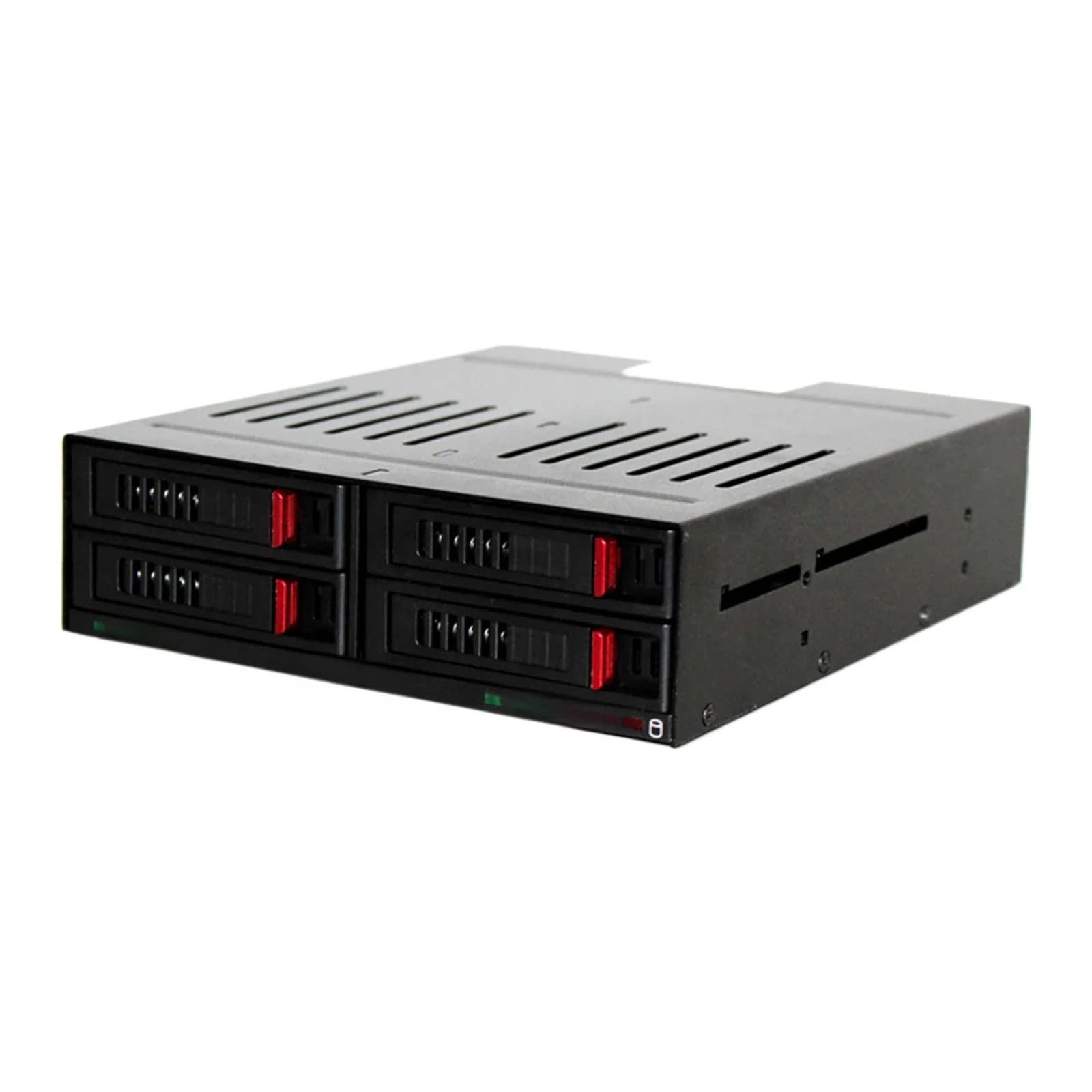 Support mobile T1 pour disque dur 2.5 "SATA, 4 baies, boîtier SSD HDD, ventilateur intégré à indicateur LED, baies de disque 5.25"