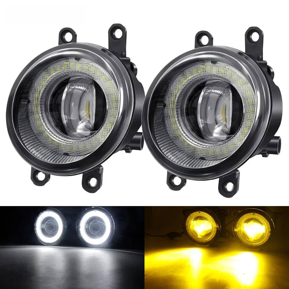 Phare antibrouillard Angel Eye pour voiture, lentille LED, lampe de jour DRL, 30W, Toyota Prius Keepoma, CorTrustCamry, Sicannelle, Avalon, Tundra, Estima, 2 pièces